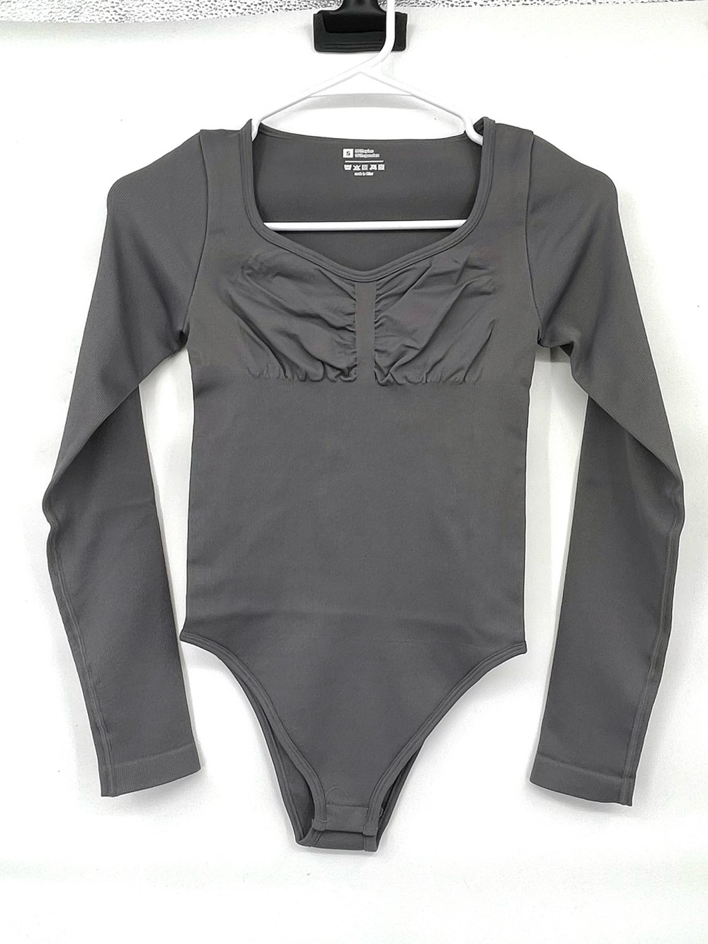 HYZ NWOT gray compression long sleeve athletic bodysuit